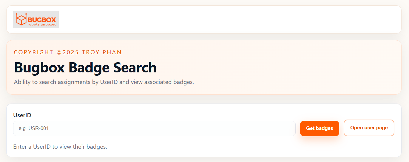 Bugbox Digital Badge project preview